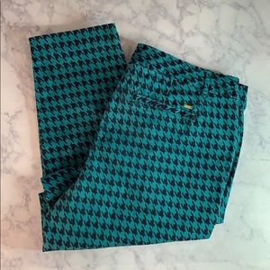 Tommy Hilfiger Teal and Black Patterned Dress Pants